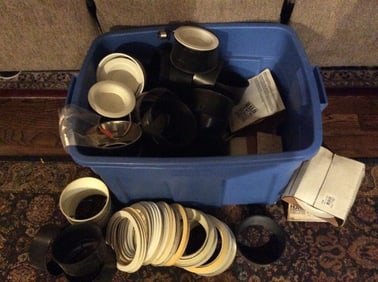 Large bin of electric items