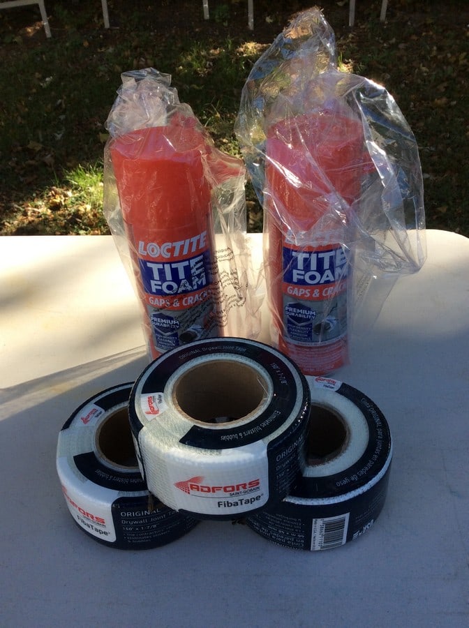 Fiba tape and Tile Foam(new cans): Fiba tape and Tile Foam(new cans)