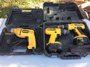 3 Dewalt drills