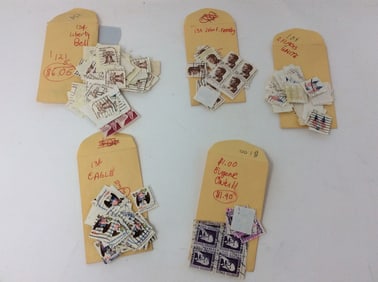 Vintage stamps(13 cent Liberty Bell, John F. Kennedy, 2 Flags, and more)