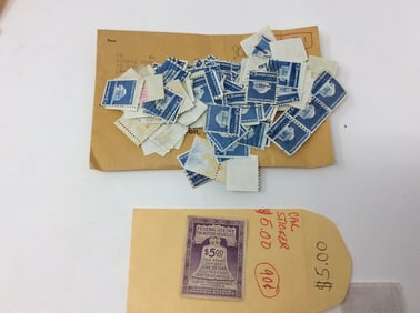 1945 US Federal USE Tax on Motor Vehicles Stamp, and more Stamps