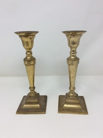 2 Brass Candlesticks (8in Tall)