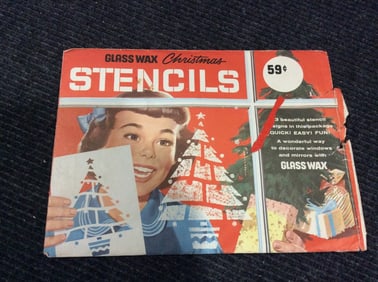 Vintage Glass Wax Christmas Stencils