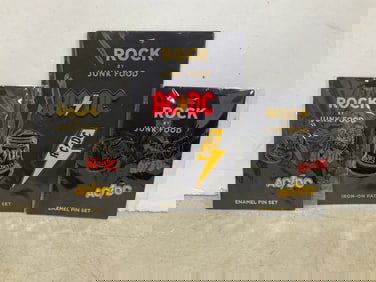 ACDC iron on patches and enameled pins