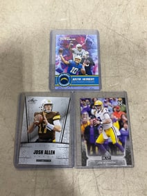 Collectible sports cards(Justin Herbert, Joe Burrow, Josh Allen)