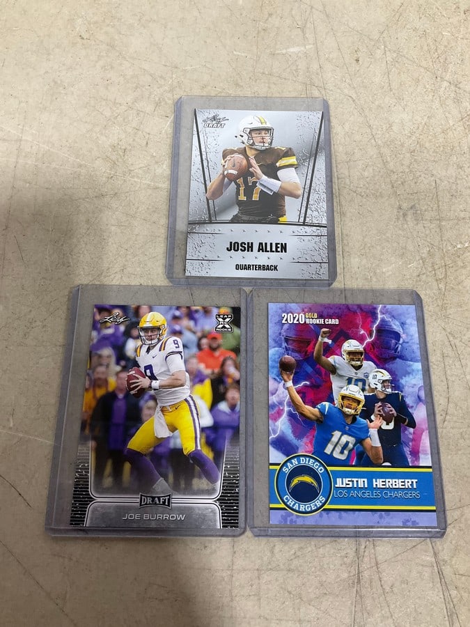 Collectible sports cards(Justin Herbert, Trevor Lawrence, Joe Burrow, Daniel Jones) (1 of 1)