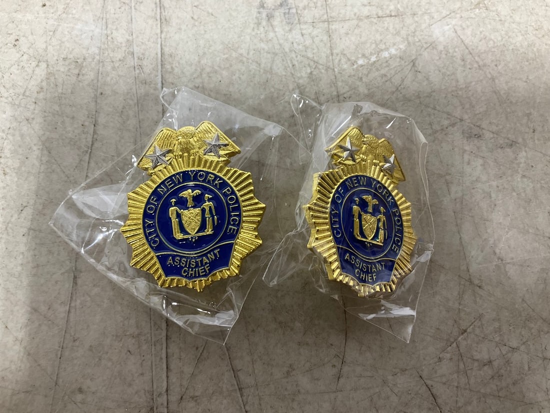 NYPD assistant chief mini shield lapel pins (1 of 1)