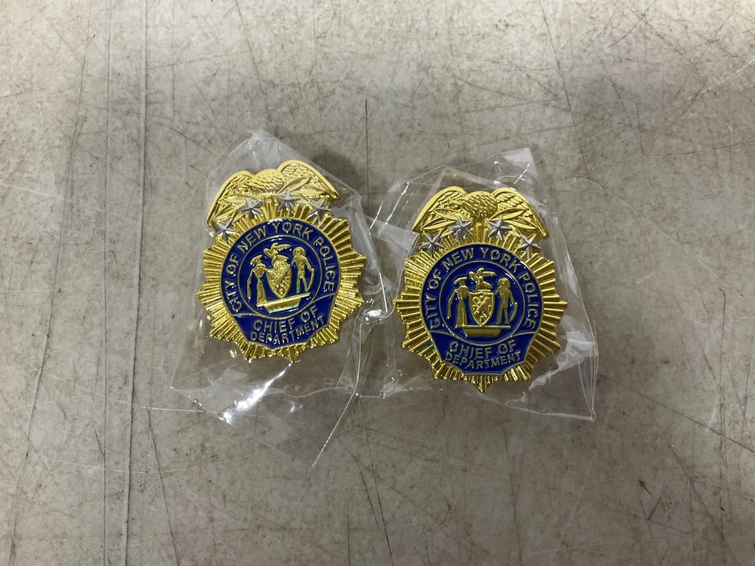 NYPD chief of department mini shield lapel pins (1 of 1)