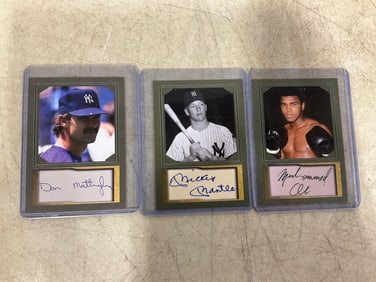 Collectible Sports Cards with Authenticated Signature (Muhammad Ali, Don Mattingly, etc)