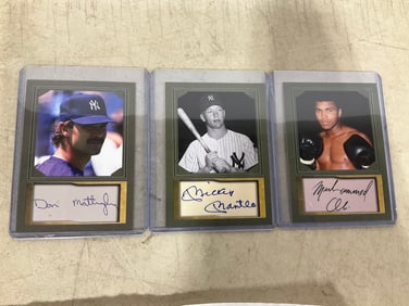 Collectible Sports Cards with Authenticated Signature (Muhammad Ali, Don Mattingly, etc)