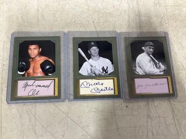 Collectible Sports Cards with Authenticated Signature (Muhammad Ali, Mickey Mantle, etc)
