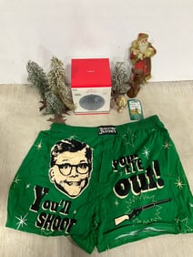 Decorative Christmas Trees, Hallmark Ornament, Christmas Story Boxers, and more