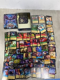 Various Disney Collectible Cards with Yu-Gi-Oh Tin Case