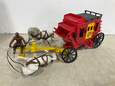 Vintage Davy Crockett Alamo Express Horse and Carriage Toy