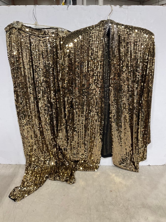 Kenar Sequin Dress Shirt and Pants (100% Silk) Size 12: Kenar Sequin Dress Shirt and Pants (100% Silk) Size 12