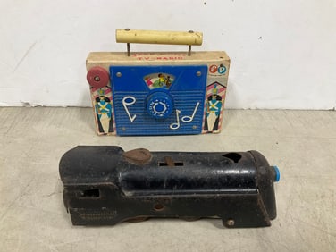 Vintage Train and Fisher Price Radio