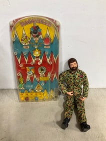 Vintage Bagatelle Toy, and GI-Joe Doll