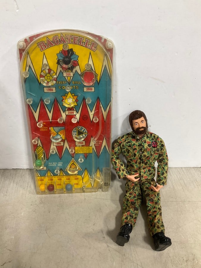 Vintage Bagatelle Toy, and GI-Joe Doll: Vintage Bagatelle Toy, and GI-Joe Doll