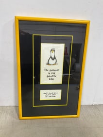 Framed Penguin Decor (9.5inx14.5in)