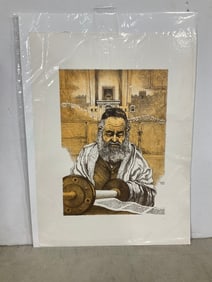 Stamped Art Print Signed by Emanuel Schary (15inx20.5in)