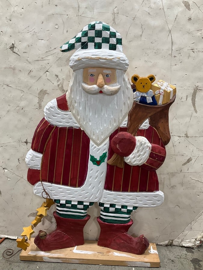 Wood Carved Santa Claus Decor: Wood Carved Santa Claus Decor