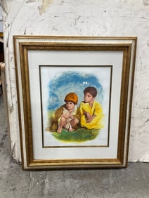 Framed Art Print Signed By Sandu Liberman (30inx37in)