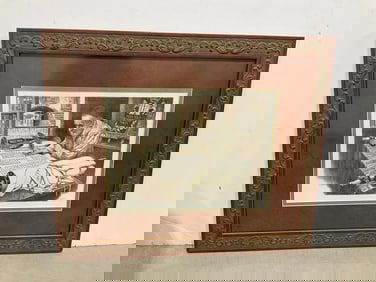 Framed Stamped Art Print Signed By Emanuel Schary (22inx26in)