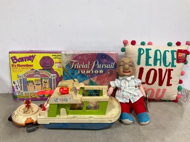 Board Games, Fisherprice Boat Toy, Mr. Magoo Doll, and more
