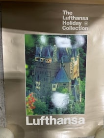 Vintage Airline Travel Ad Poster - Lufthansa (17inx24in)