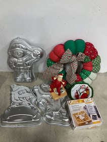 Vintage Baking Trays, Santa Tin Tray/Figure, and more