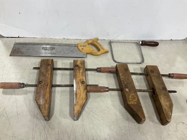 Vintage Clamps, Saw, and more