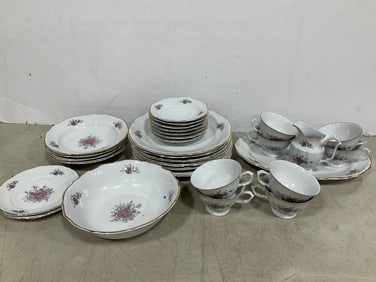 Decorative floral ceramic plates, cups, and more