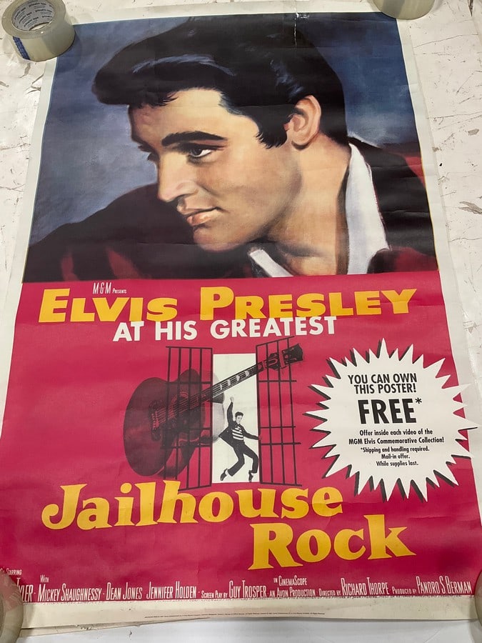 Elvis Presley vintage poster(taped-26in.x39.5in.): Elvis Presley vintage poster(taped-26in.x39.5in.)