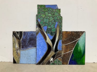 Stained glass panels(largest 10in.x24in.)