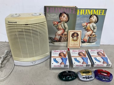 Hummel Magazines, Jane Fonda Elbow supports, Honeywell Heater, and more