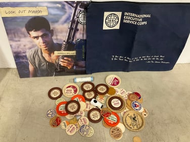 Vintage Milk Caps, Look Out Mama Record, 2005 Roll of Nickels, and more