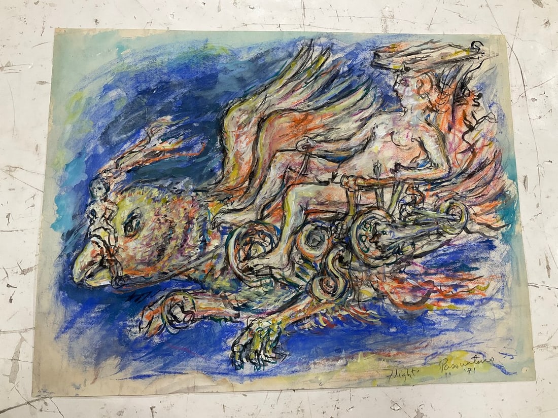 1971 'Flight' Signed Artwork By Peter Passuntino *original artwork* (19inx25in) (1 of 1)