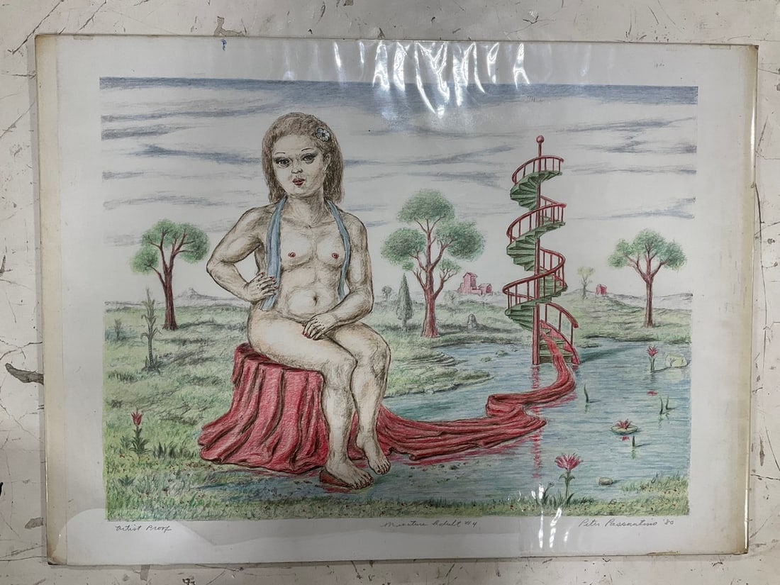 Miniature Adult Nude Artwork By Peter Passuntino (22inx30in): Miniature Adult Nude Artwork By Peter Passuntino (22inx30in)