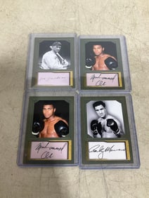 Collectible facsimile sports cards(Muhammad Ali,Joe Jackson, and Rocky Marciano)