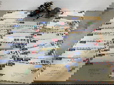 Vintage airmail and fishing reels