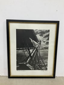 Framed Main Sail signed photographic print(15.5in.x18.5in.)