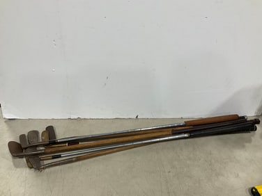 Vintage wooden golf clubs
