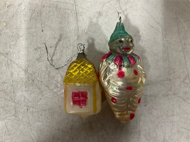 Vintage handblown Christmas ornaments(one cracked in face)