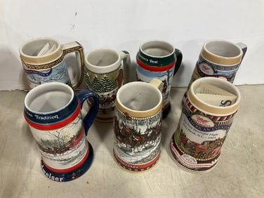 Budweiser holiday steins