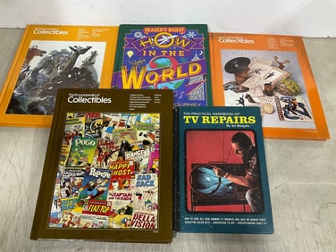 Vintage hardcover books(The Encyclopedia of Collectibles, Reader's Digest How in the World , and