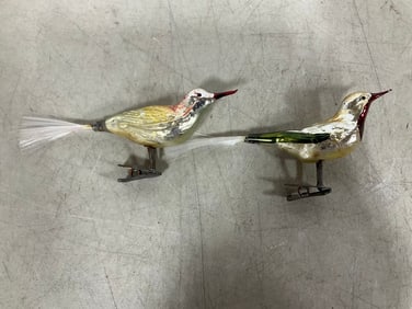 Vintage hand blown clip on ornaments