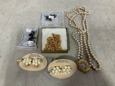 Costume jewelry(pearl earrings, pins, and more)