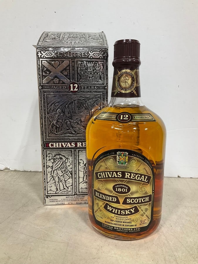 1980's Chivas Regal 12 year scotch whiskey in box(1.75L) (1 of 1)
