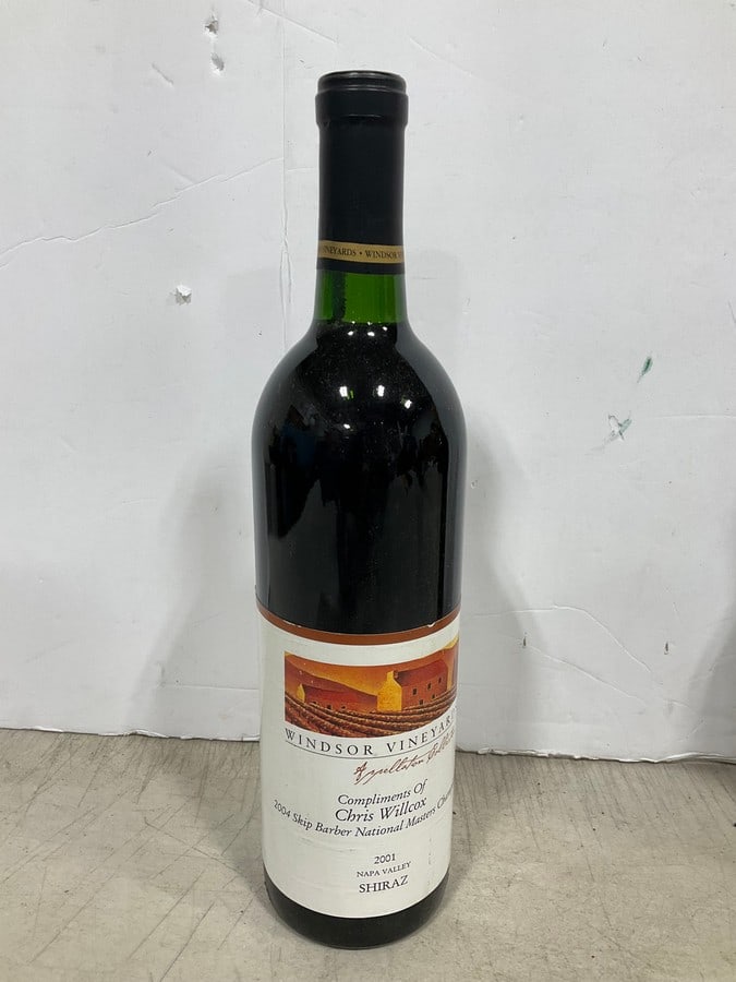 2001 Napa Valley Shiraz wine(750mL): Any contents in bottle is Free; You are bidding on the bottle & unbroken tax stamp