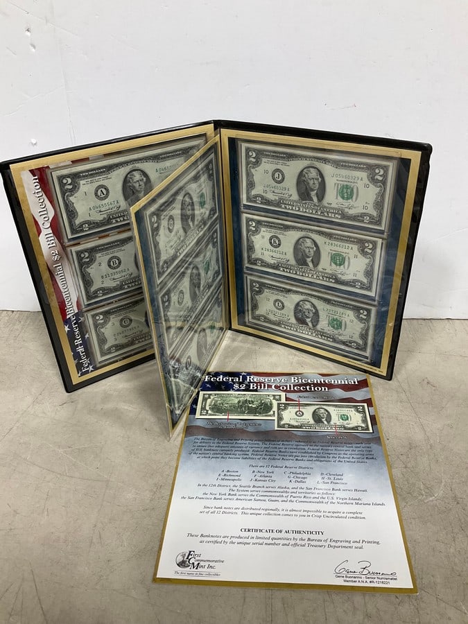 Federal Reserve Bicentennial 2 Dollar Bill Collection (1 of 1)